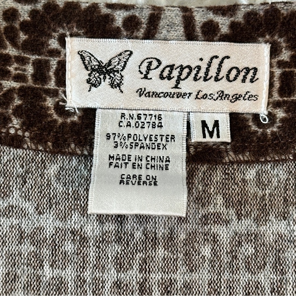 Papillon Boho Paisley Knit Brown Teal Floral Sweater Dress Eclectic Grandpa M - Picture 13 of 16